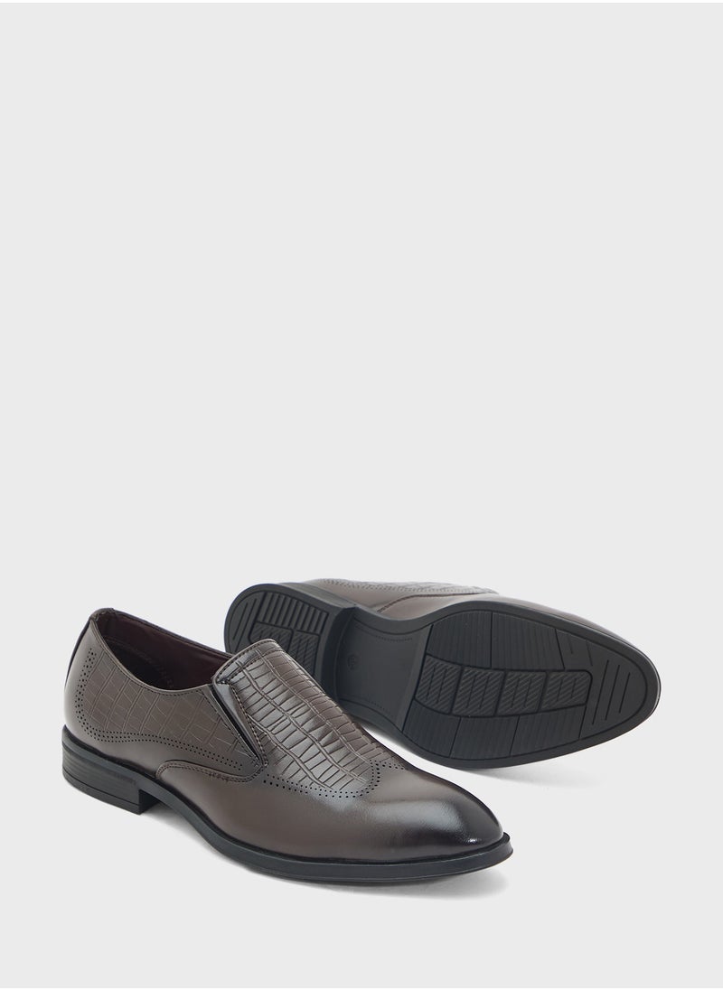 Croc Emboss Formal Slip Ons