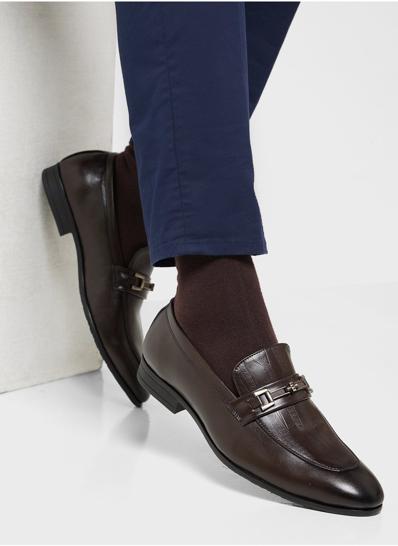 Textured Apron Trim Detail Formal Slip Ons