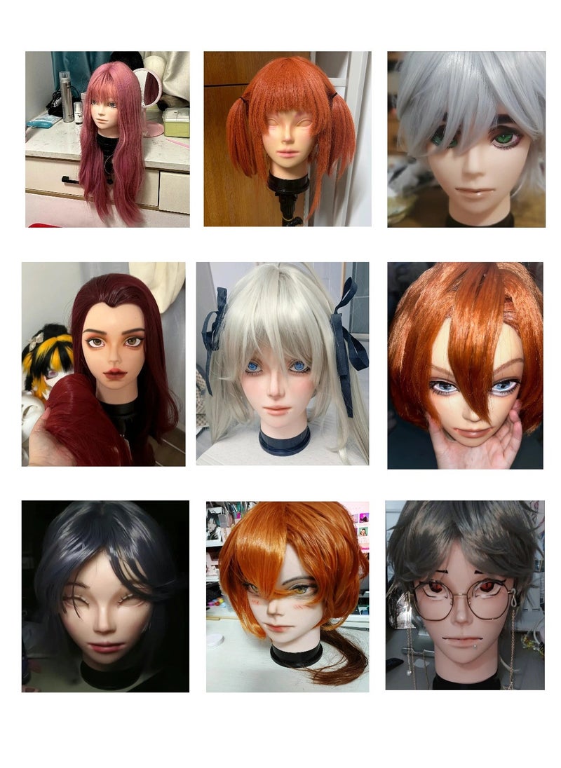 Professional 54cm Cosplay & Makeup Training Head – Wig Display Mannequin, Universal Head Size for Arab Hairstyling Practice