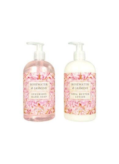 Greenwich Bay Trading Hand Soap  Hand and Body Lotion 16 Ounce Bundle Set Rosewater Jasmine Rosewater Jasmine 10 Count Pack of 2
