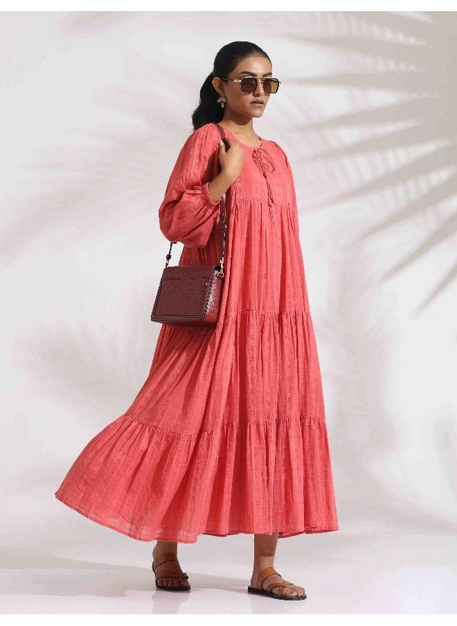 Pink Cotton Tier Dress
