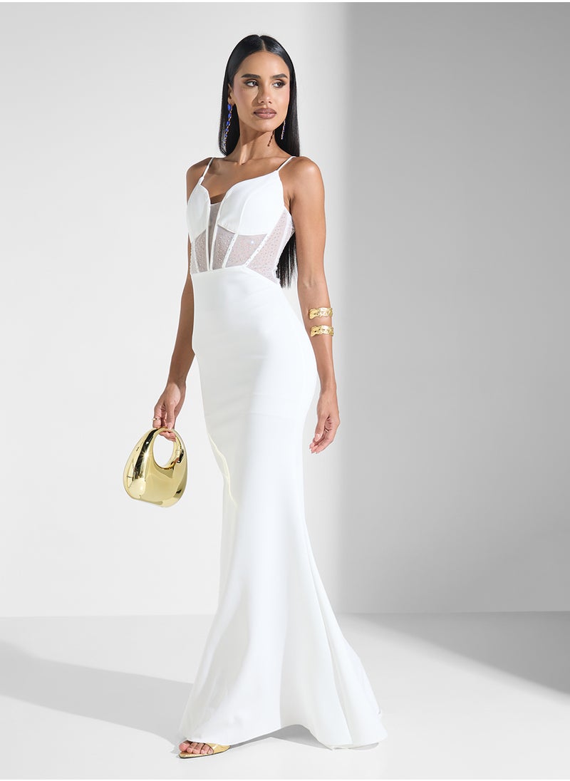 Strappy Corset Bodice Gown