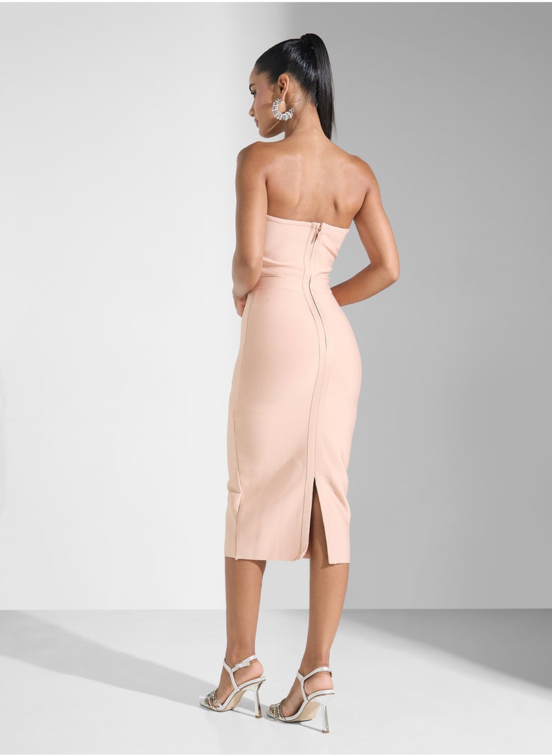 Sweetheart Neckline Diamante Corset Detail Gown