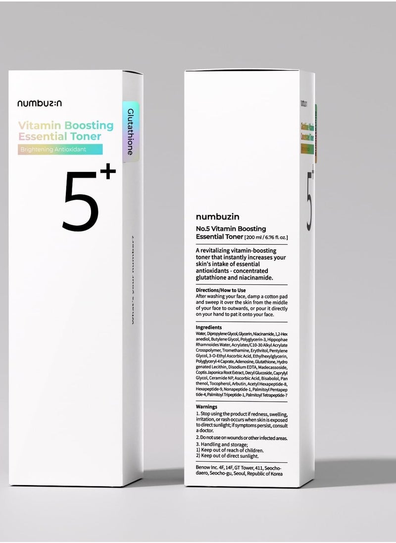 NUMBUZIN Nº5+ Vitamin Boosting Essential Toner – 200 ml