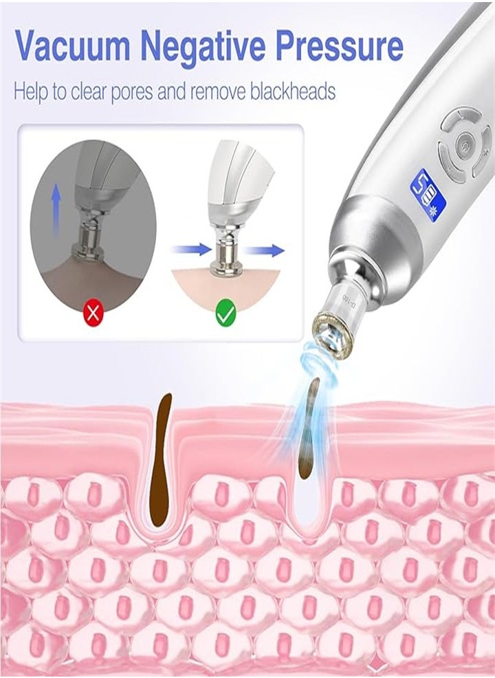 New Rechargeable Diamond Microdermabrasion Machine, Professional Handheld Microdermabrasion Facial Tool for Home Skin Care (White)