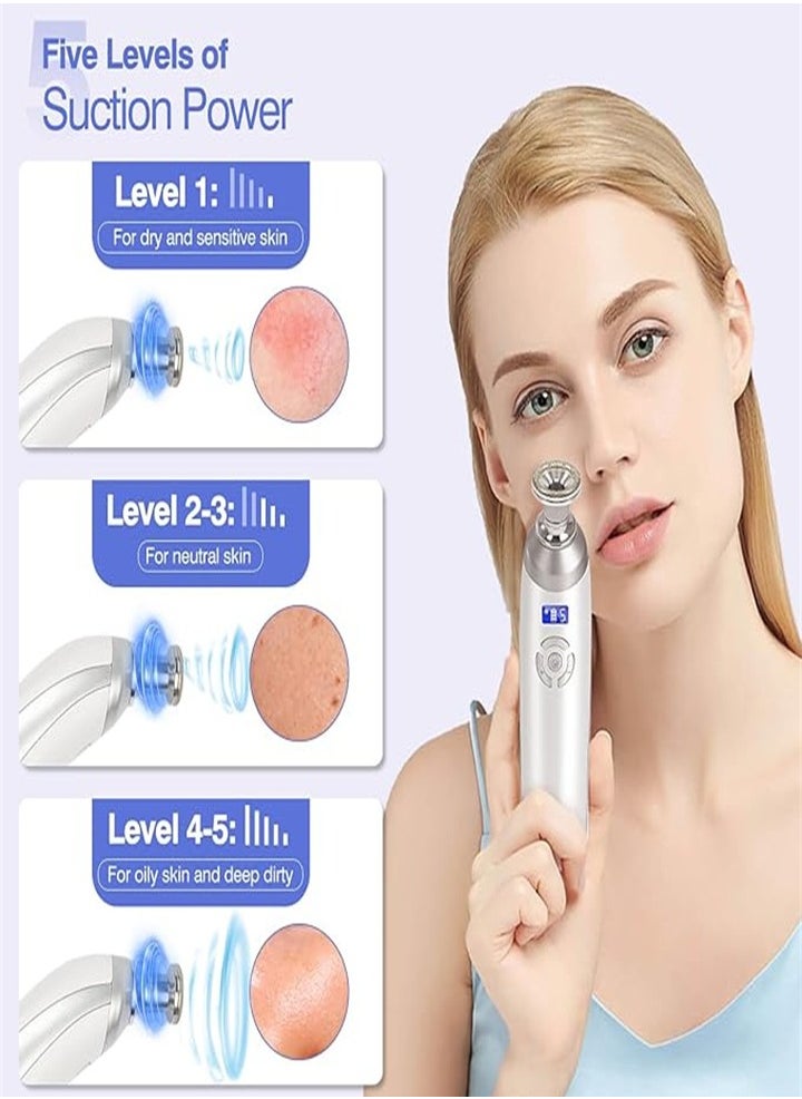 New Rechargeable Diamond Microdermabrasion Machine, Professional Handheld Microdermabrasion Facial Tool for Home Skin Care (White)