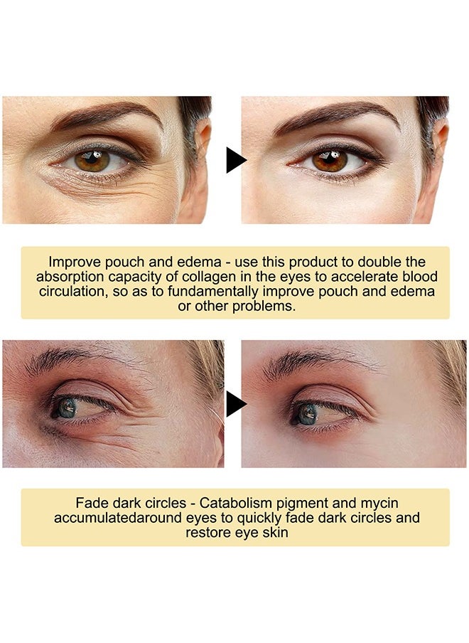 24K Gold Eye Treatment Mask, 60 pcs of Collagen Gel Pads For Eye Care, Used for Puffy Eyes and Dark Circles, Dry Lines and Fine Lines, Helping To Moisturize and Soothe Eyes and Protect Skin