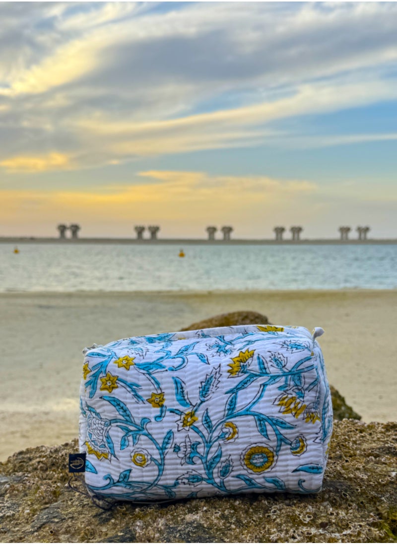 TohfaLuxe Verda Handmade Block Printed Pouch