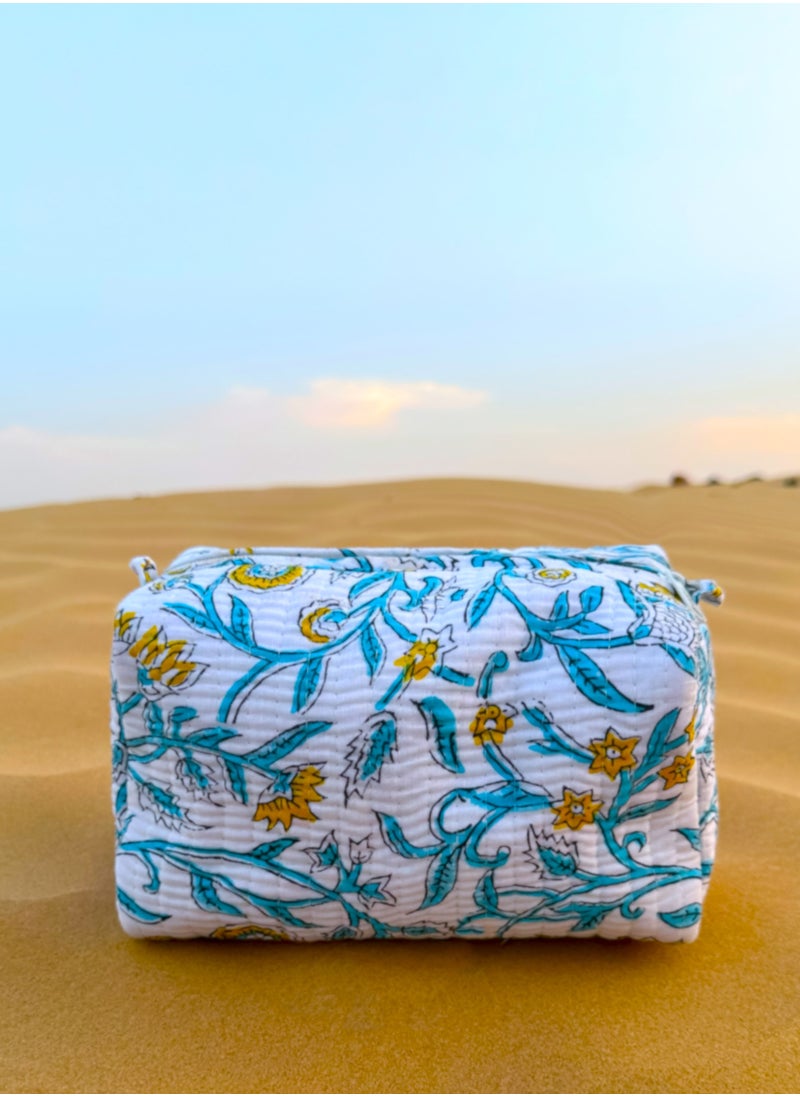 TohfaLuxe Verda Handmade Block Printed Pouch