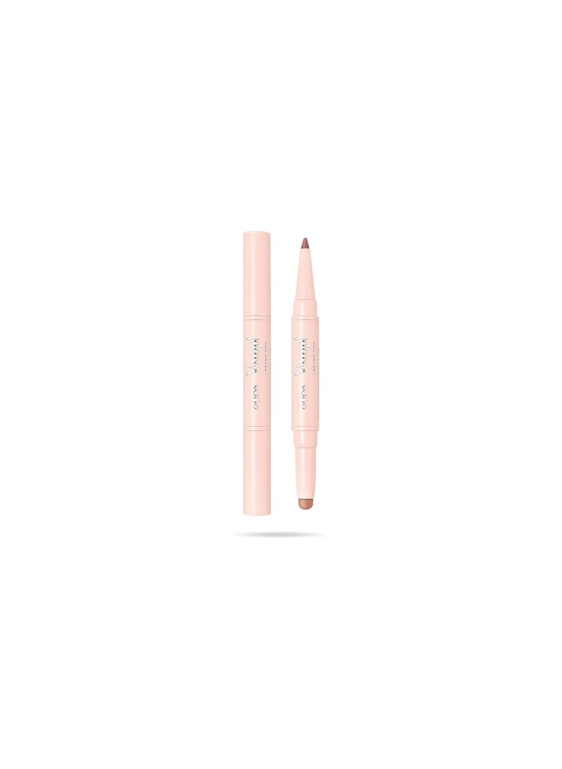 Pupa Milano Vamp! Creamy Duo, 005 Deep Nude, 1 Pc - 2 in 1 Lipstick and Lip Pencil - Long Lasting - Lightweight - No-Transfer - Smooth Texture - Highly Pigmented