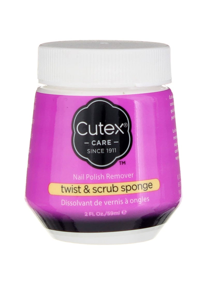 Cutex Nail Polish Remover Twist & Scrub Sponge 1.75 oz - 2 Pack