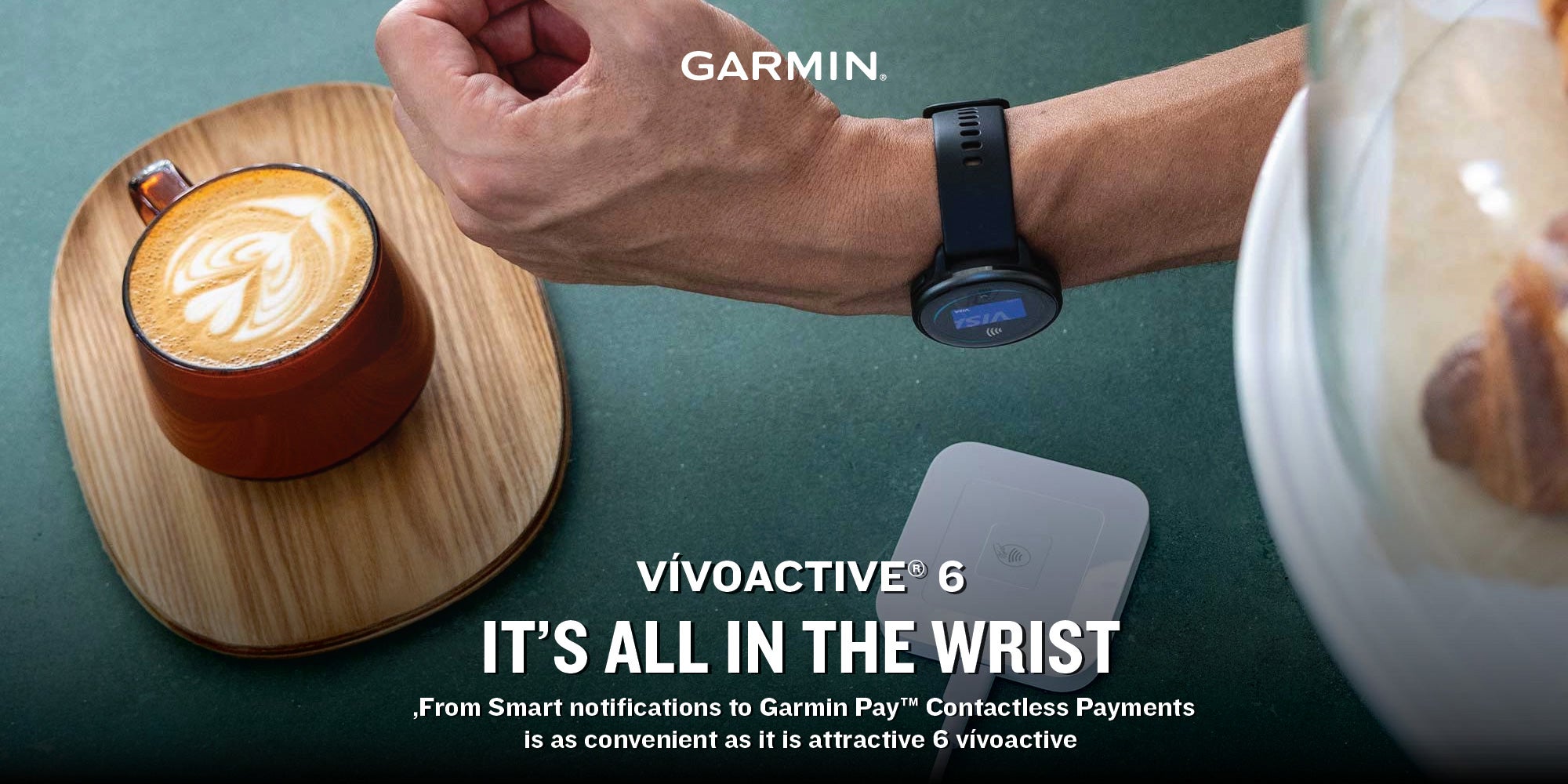 Vívoactive 6 - 42MM - Slate with Black Band - Up to 11 Days of  Battery life  - 1.2