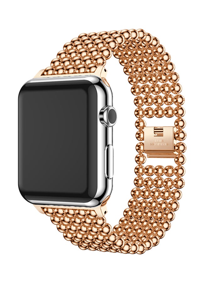 Round Beads Replacement Band For Apple Watch Series 3/2/1 Rose Gold