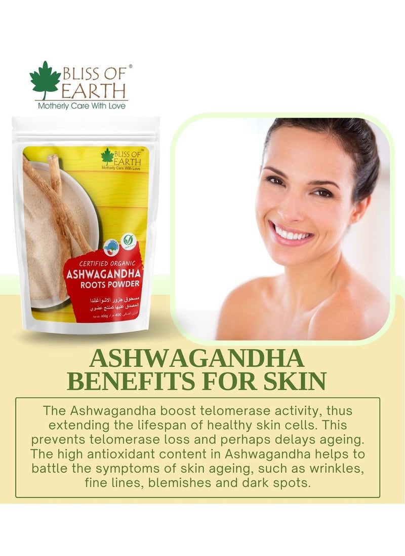 3x100gm Ashwagandha Root Powder Organics Certified Withania Somnifera Helps To Promotes Better Strength & Stamina