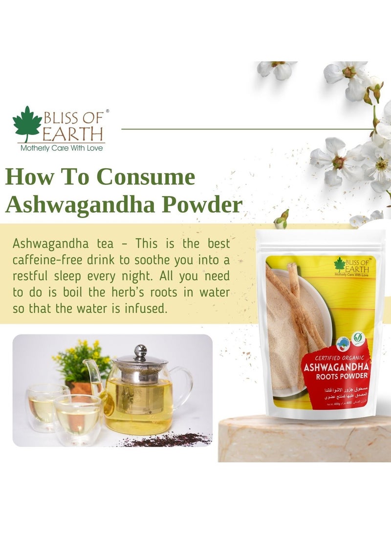 3x100gm Ashwagandha Root Powder Organics Certified Withania Somnifera Helps To Promotes Better Strength & Stamina