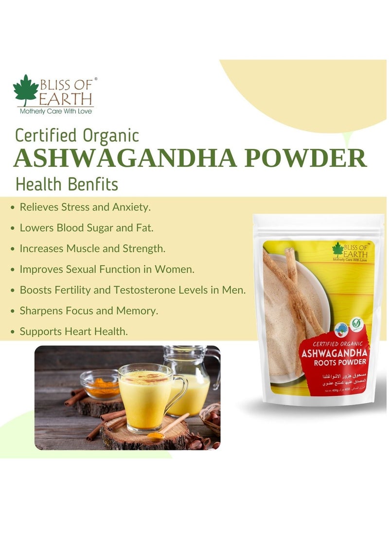 3x100gm Ashwagandha Root Powder Organics Certified Withania Somnifera Helps To Promotes Better Strength & Stamina