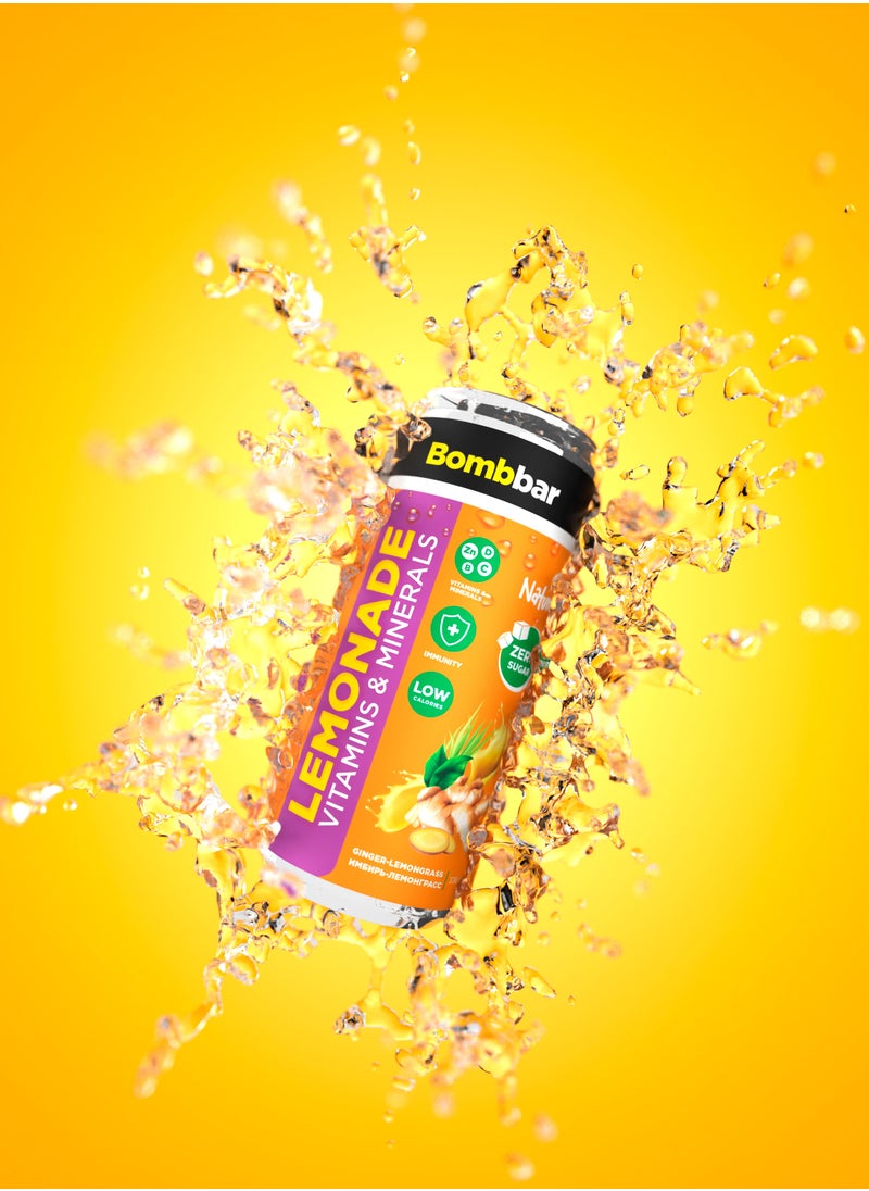 Low Calories Vitamins & Minerals Drink Ginger & Lemon Grass Flavor Zero Sugar 6x330ml