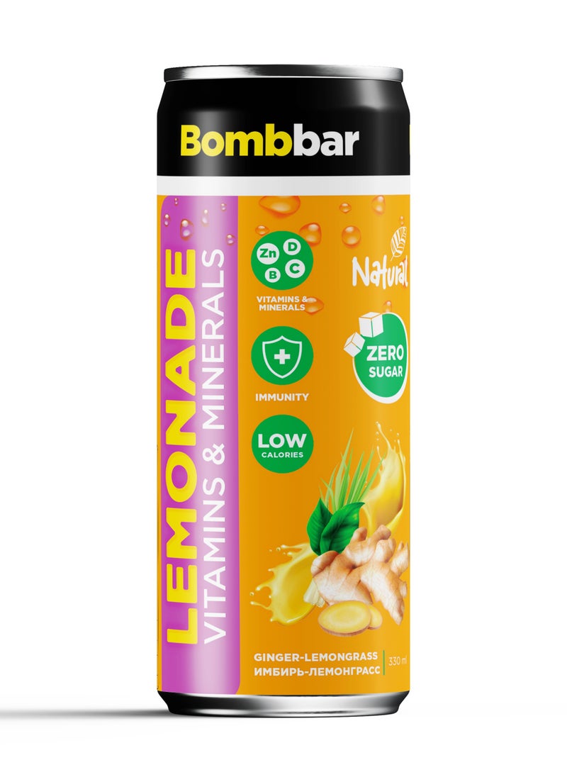 Low Calories Vitamins & Minerals Drink Ginger & Lemon Grass Flavor Zero Sugar 6x330ml