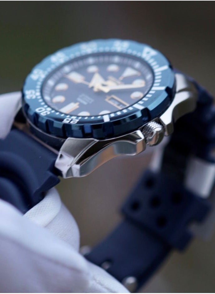 ​Seiko 5 Sports Men's Watch SRP605J2 44mm Stainless Steel Automatic Diver’s Blue Dial Silicone Strap​