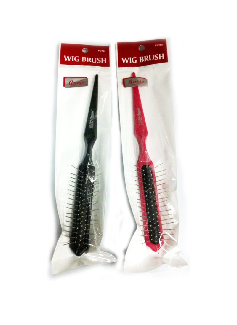 Metal Wig Teaser Tail Brush  3 rows anti stactic brush weave brush red red by annie Company