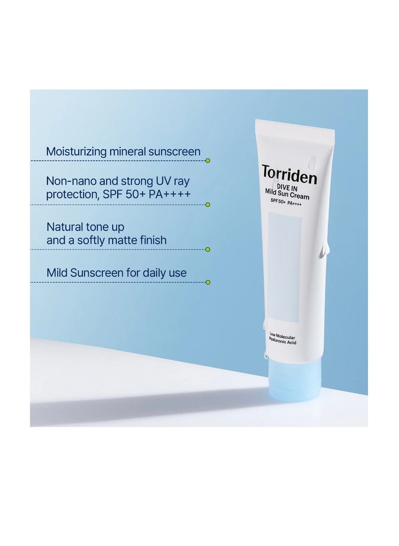 Torriden Mini Size Trial - DIVE IN Mild Sunblock - Mineral Sunscreen for All Skin Types, SPF 50+ PA++++, 20ml