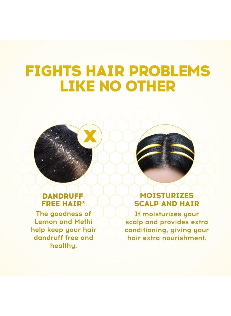 Lemon Anti-Dandruff Shampoo - 1L | Reduces Dandruff from 1st wash | Moisturises Scalp | Provides Gentle Cleansing, Conditioning & Nourishment to Hair