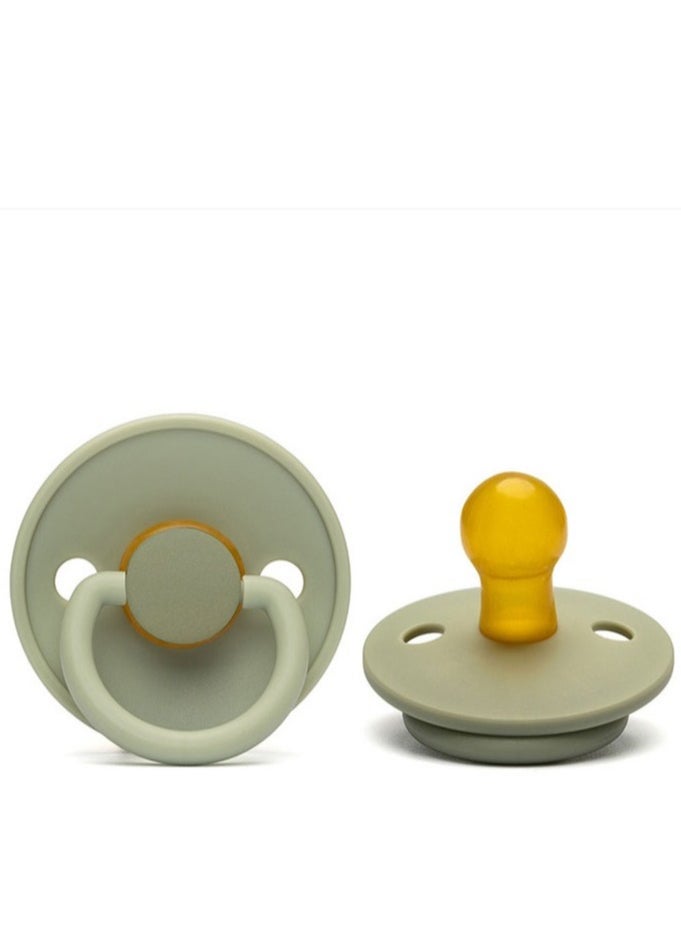 2 Pieces Portable Natural Latex Pacifier,Baby 0-12 Months