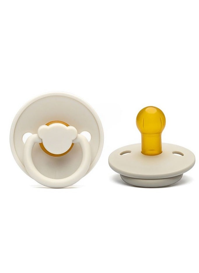 2 Pieces Portable Natural Latex Pacifier,Baby 0-12 Months
