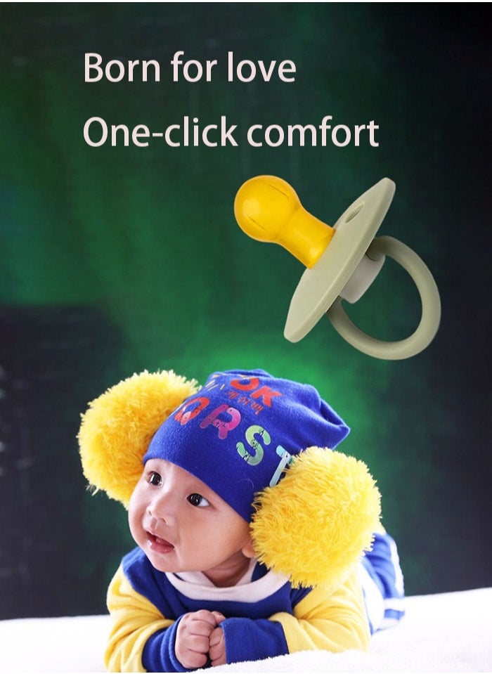 2 Pieces Portable Natural Latex Pacifier,Baby 0-12 Months