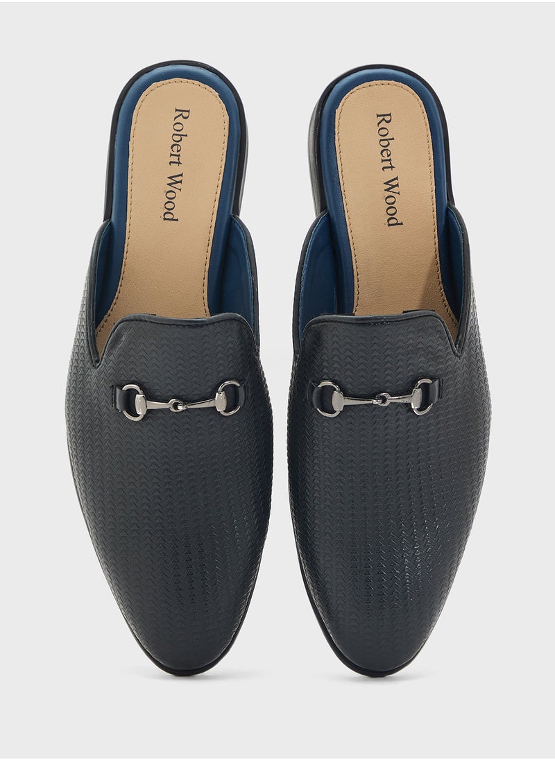 Textured Loafer Mules