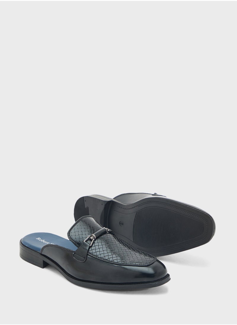 Trim Detail Loafer Mules