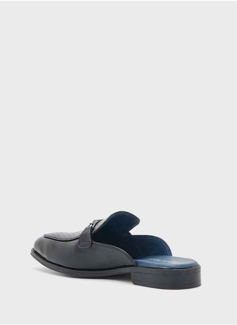 Trim Detail Loafer Mules