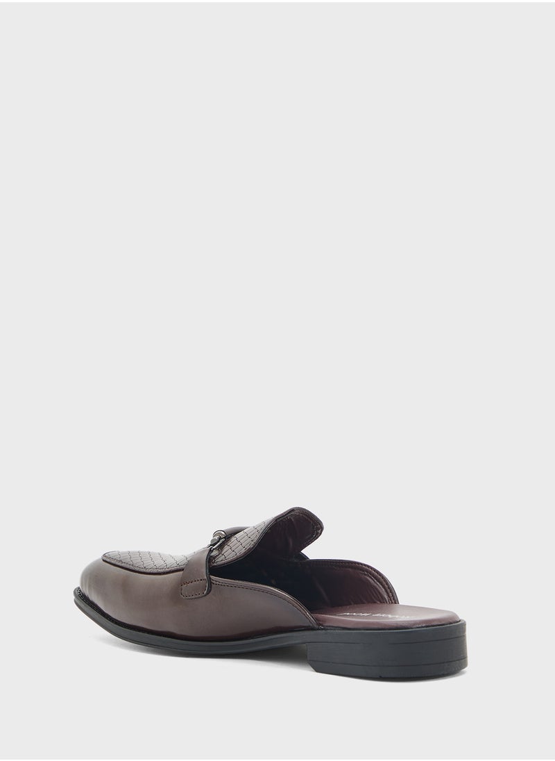 Trim Detail Loafer Mules