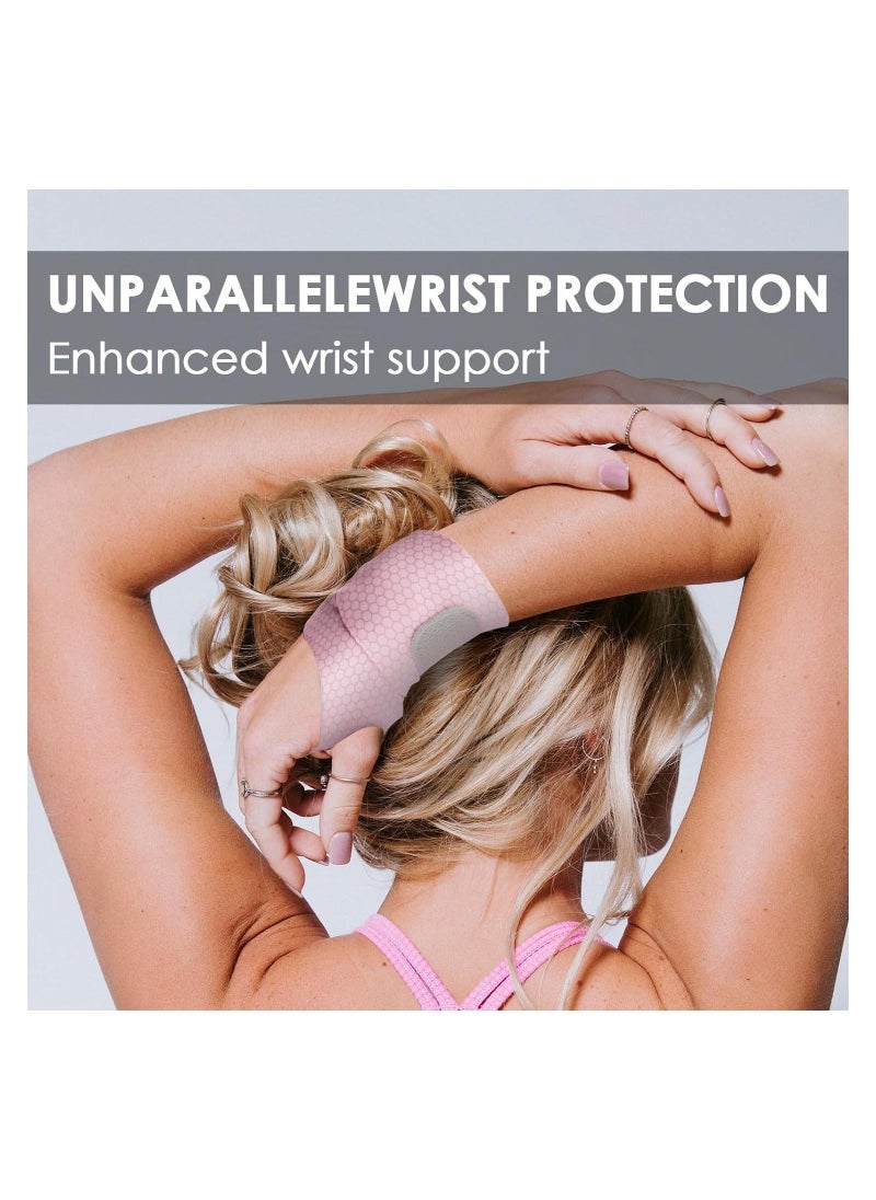 Carpal Tunnel Wrist Brace, Breathable Wrist Band for Men and Women, Adjustable Wrist Support Wrist Straps (Pink)