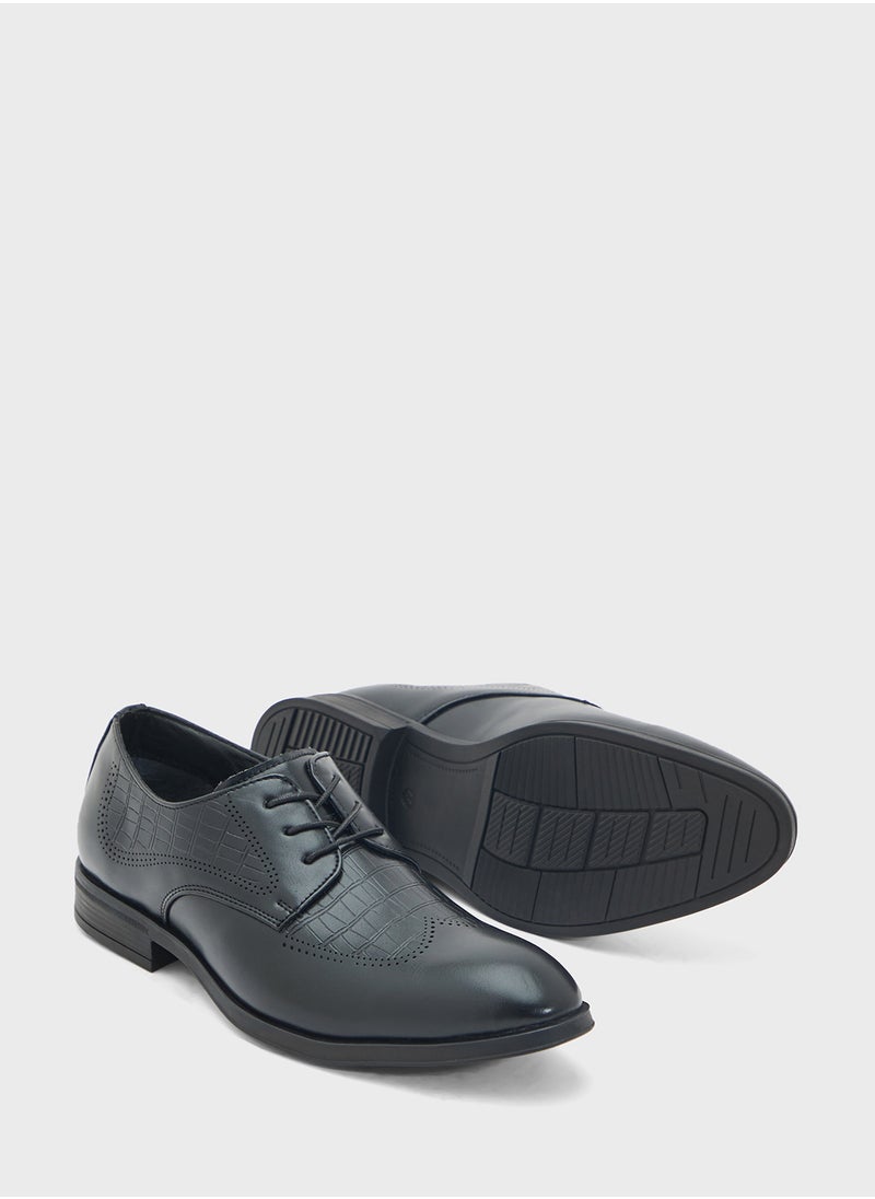Embossed Texture Formal Lace Ups