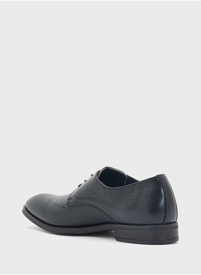 Embossed Texture Formal Lace Ups