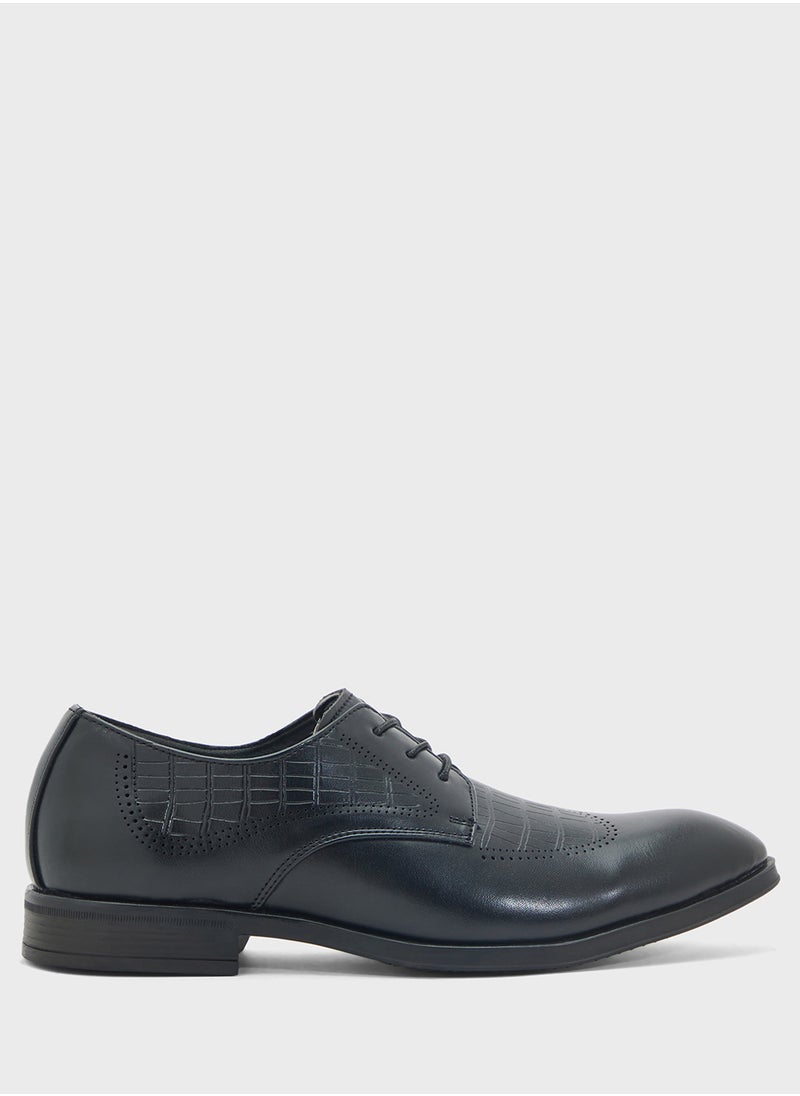 Embossed Texture Formal Lace Ups