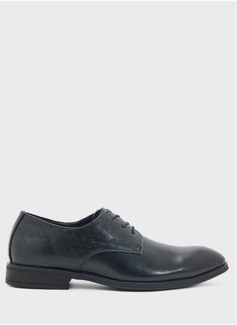 Embossed Texture Formal Lace Ups