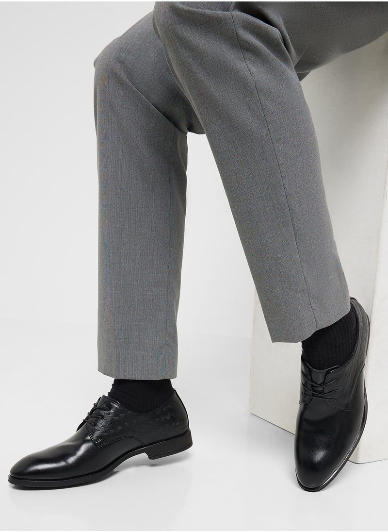 Embossed Texture Formal Lace Ups