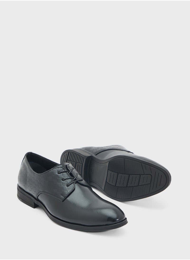 Embossed Texture Formal Lace Ups
