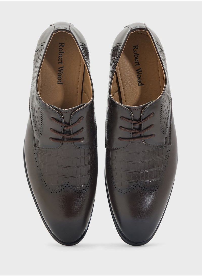 Embossed Texture Formal Lace Ups