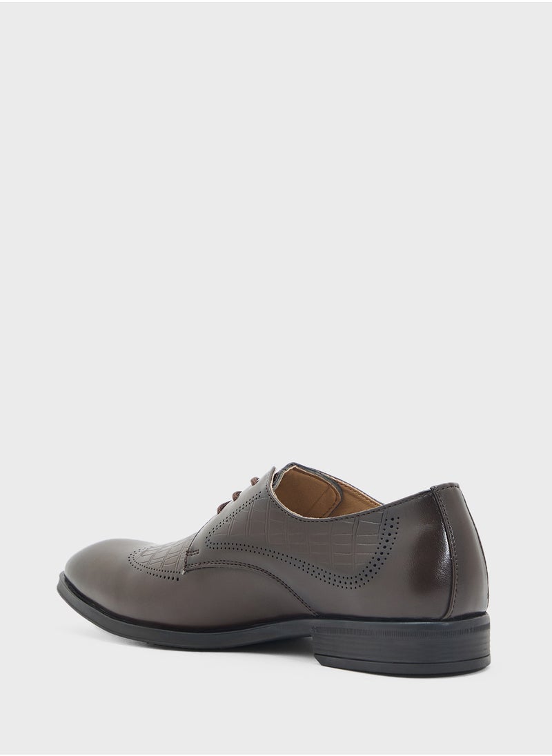 Embossed Texture Formal Lace Ups