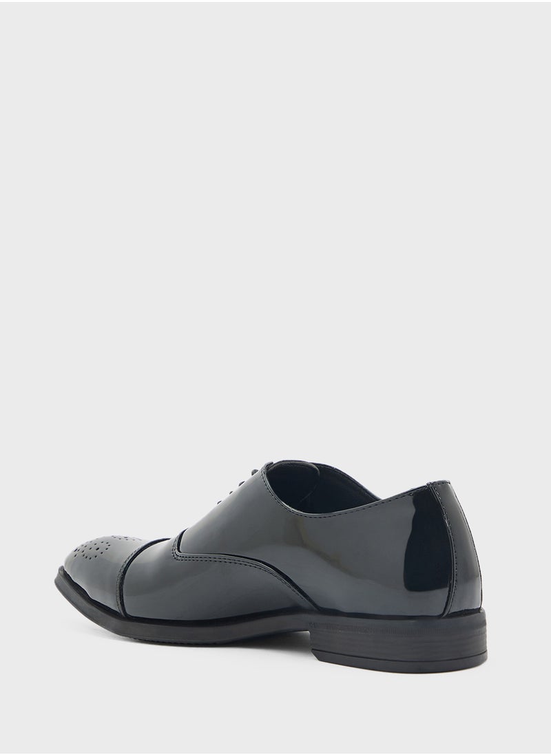 Brogue Design Patent Oxford Lace Ups