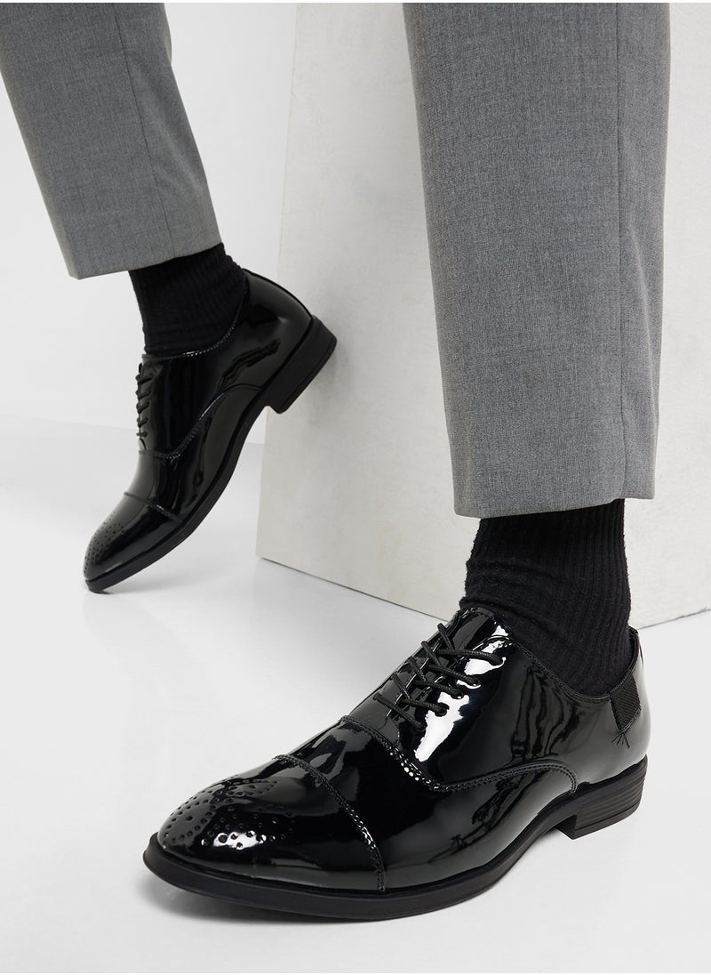 Brogue Design Patent Oxford Lace Ups