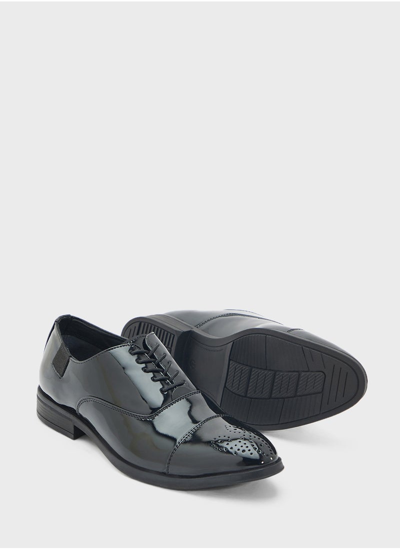 Brogue Design Patent Oxford Lace Ups