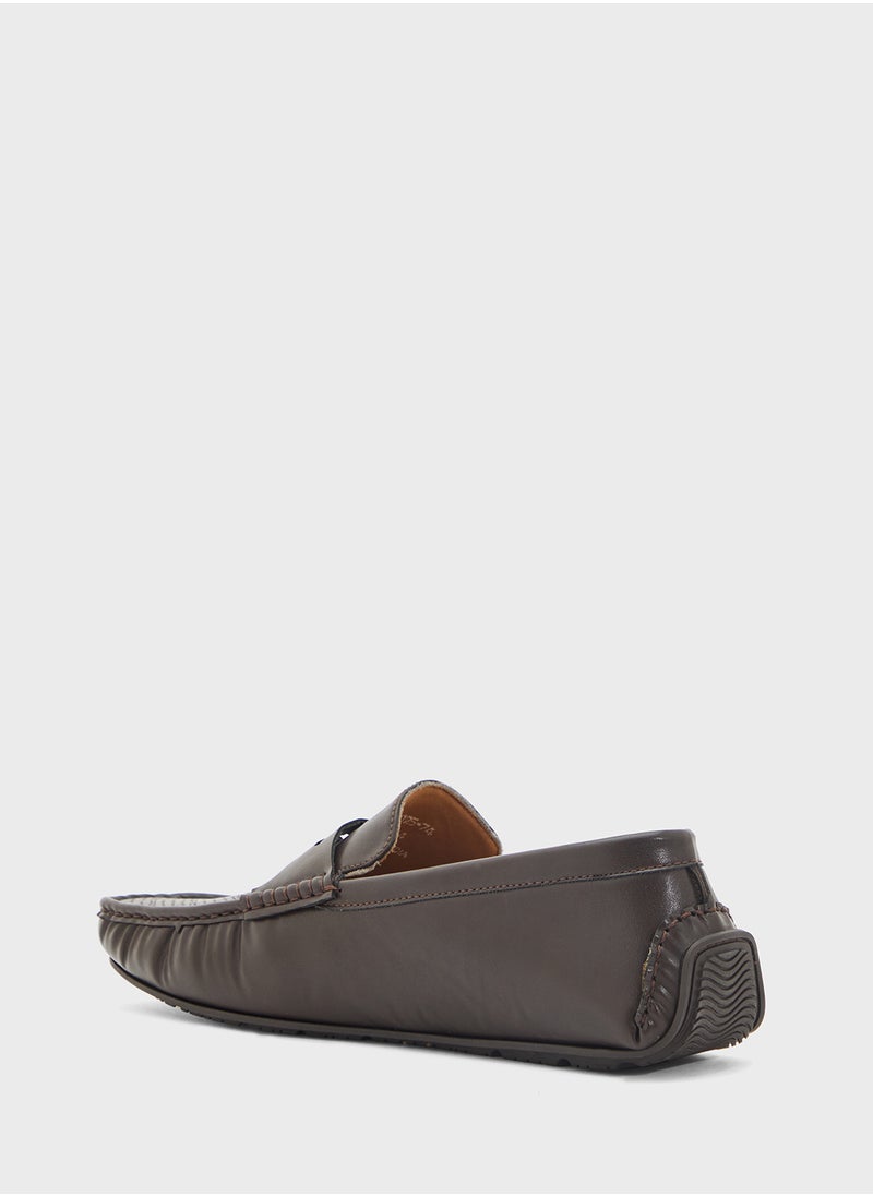 Perforation Detail Casual Loafers