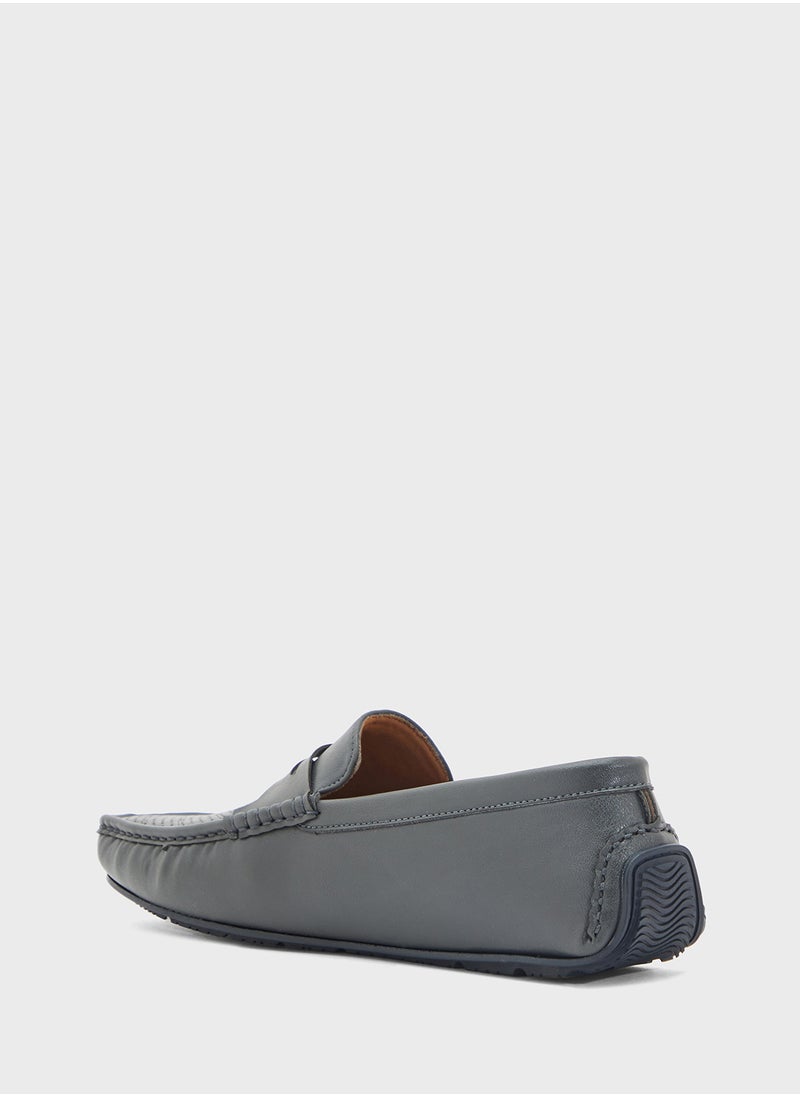 Perforation Detail Casual Loafers