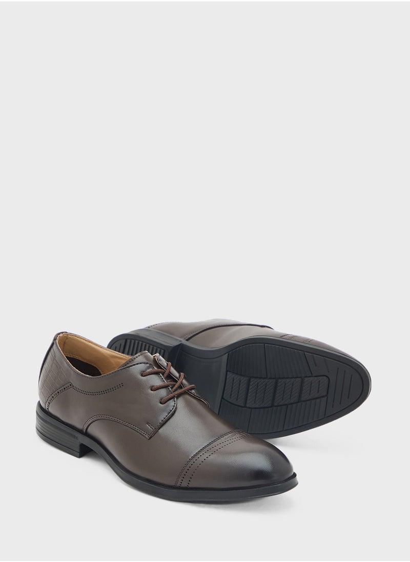 Embossed Texture Formal Lace Ups