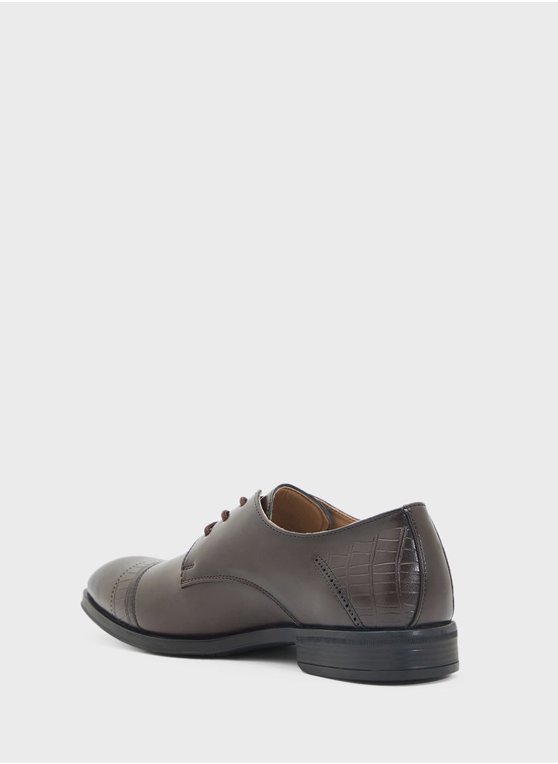Embossed Texture Formal Lace Ups