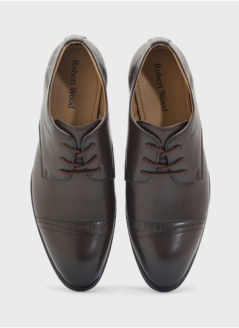 Embossed Texture Formal Lace Ups